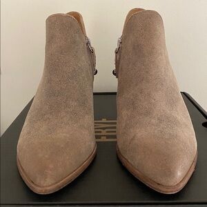 Frye Taupe Multi Suede Ankle Booties